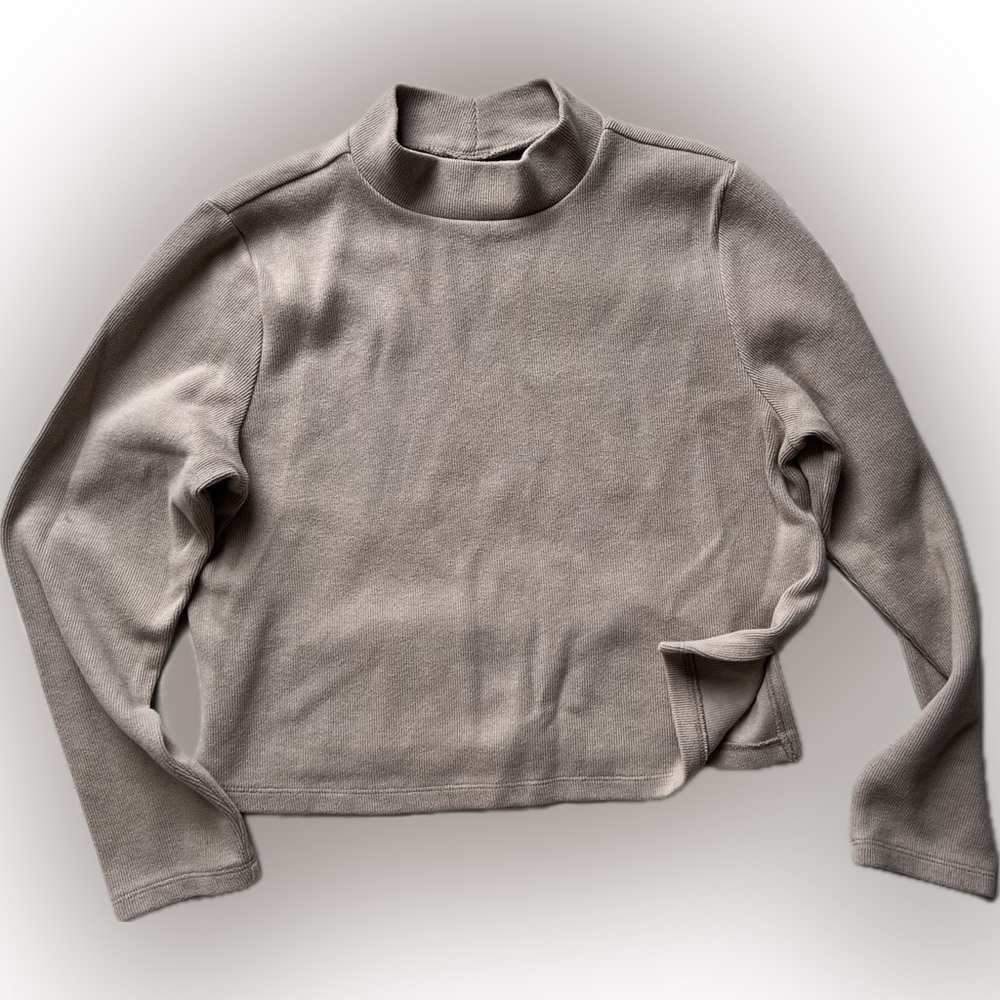 Old Navy Cozy Taupe Long Sleeve Sweater Cotton Blend